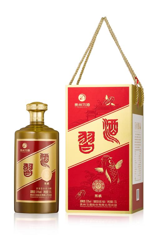 贵州习酒金字陈酿（金鲤限量版）陶瓷瓶 53度酱香型白酒 1.5L 商品图0