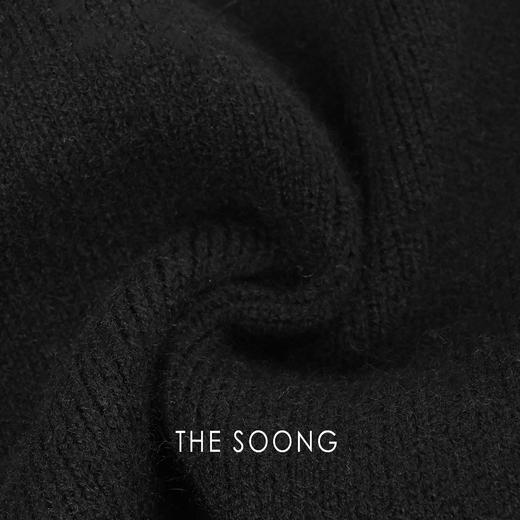 THESOONG|经典羊毛保暖正腰松紧黑色A字半身裙HLQZ8219 商品图2