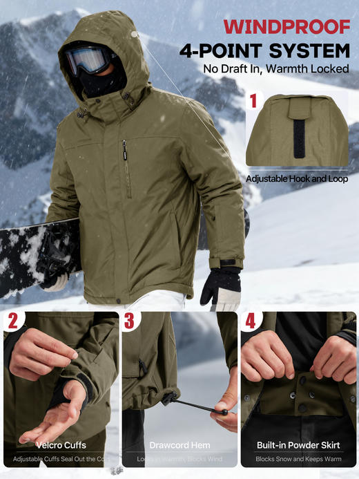 【防水防风 加厚加绒 耐造抗寒】冬季硬核保暖户外战术装载滑雪棉服ds（zb） 商品图5