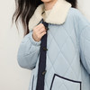 【11/19新品】熙世界牛角扣菱格棉服短款外套女2025冬装新款巴恩风毛绒翻领棉衣 商品缩略图4