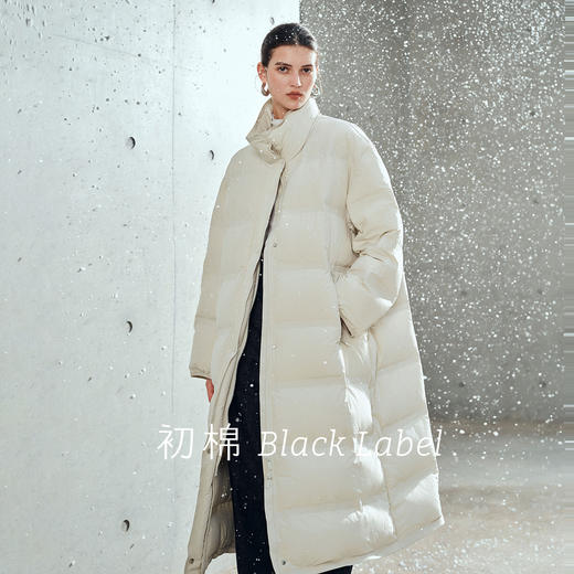 棉仓367615009-【黑标】压胶长款羽绒服女25秋冬90白鹅绒气质立领外套 商品图0