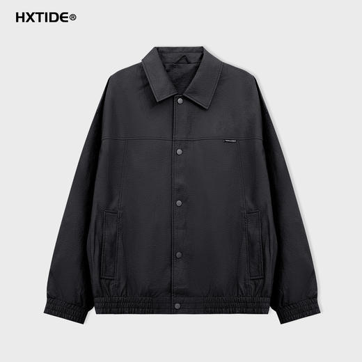 【新品上新】HX 春秋季翻领皮茄克衫外套轻奢质感S105533393101/02 商品图2