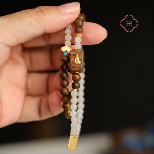 米马饰物 天然奇楠配烟紫和田玉 “石”来运转 商品图3