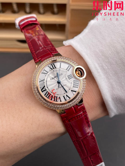 AF卡地亚蓝气球系列 中号33mm 玫金钻圈款 双排钻 罗马面 女士腕表 商品图8