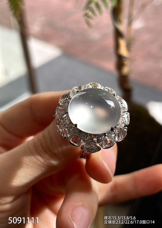 玻璃种蛋面戒指【5091111】具体价格微信咨询 商品图3