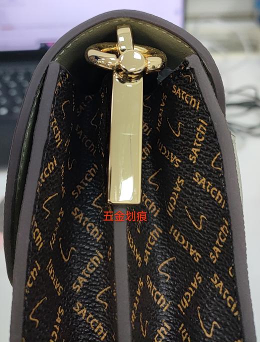 6942199079365 沙驰satchi 女包经典老花PVC/配皮单肩包时尚小众设计【七夕礼物】【19.8cm×8cm×14.5cm】 商品图8