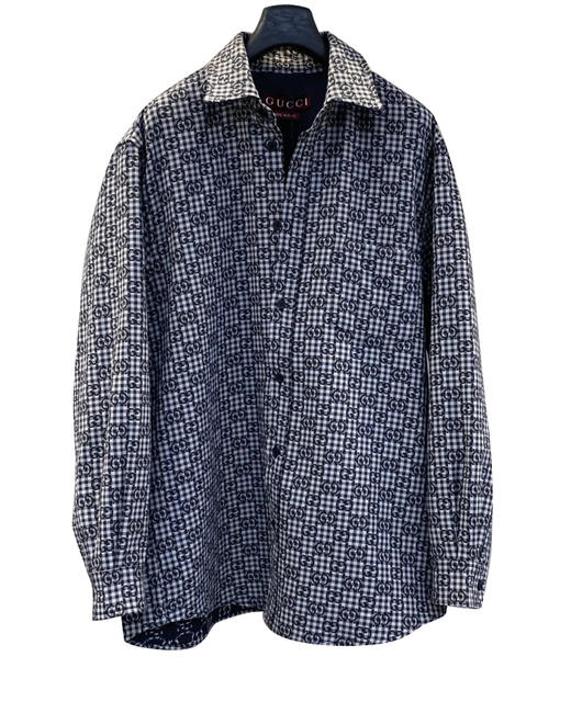 男款logo印花格子衬衫外套he012 商品图0