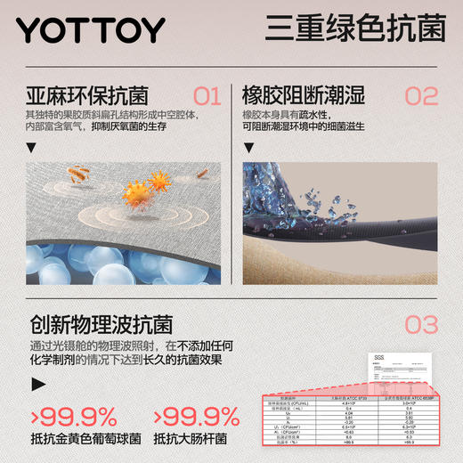 YOTTOY亚麻瑜伽垫防猫抓天然橡胶防滑2025新款专业健身家用减震女 商品图1