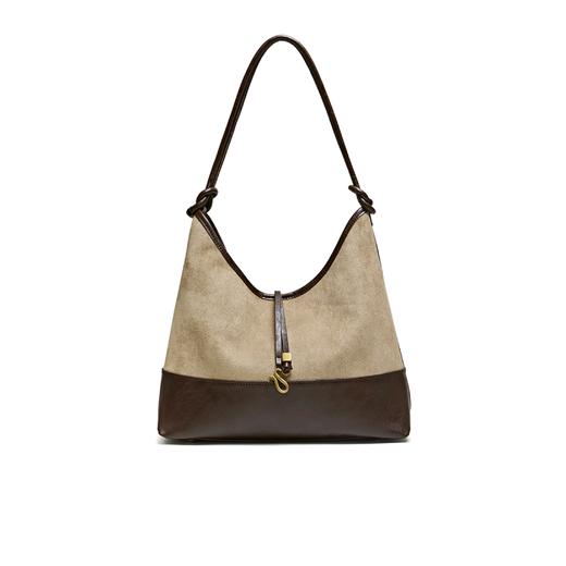 【云粉节】BF楼百思图25冬季新款大容量托特包包时尚反绒麂皮单肩包TY100DX5吊牌价659，现价339 商品图4