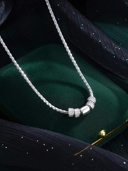 子佩集S925银【霜云苛缘】项链【XL-5901】纯银原创2五个圈五环2502 商品图0