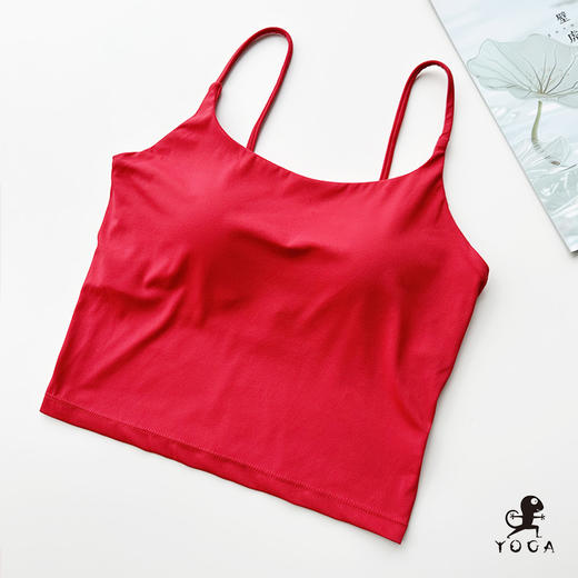 壁虎瑜伽【2509SY411】一体防震抑菌细肩带背心【5天发货】(一体式胸垫) 商品图3