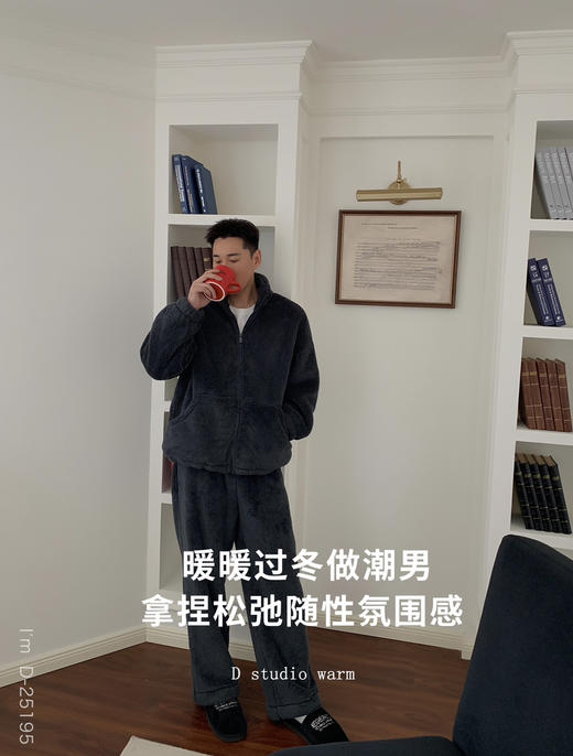 暖暖过冬~冬季情侣家居服两件套 380g加厚加密北极绒蓄热保暖可外穿保暖睡衣女 商品图6