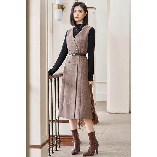 米思阳2025冬季新款轻熟风毛呢背心裙套装打底衫配裙子一整套5135 商品图5