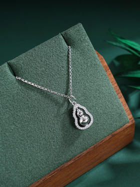 子佩集S925银【岁岁福禄】套链【FYL-1693101】纯银时尚双面锆石葫芦可转动项链2507