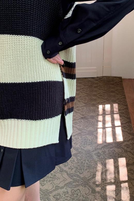 Kai & Kiera 时尚叠穿条纹马甲毛衣两件套连衣裙 21492 商品图4