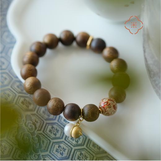 米马饰物 天然奇楠沉香手钏 浓香袭人 珍珠福禄保平安 商品图4