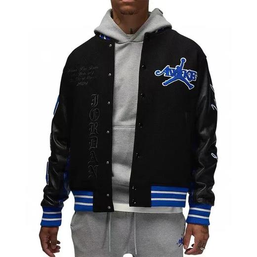 联名款飞人棒球情侣毛呢飞行员夹克外套 商品图0