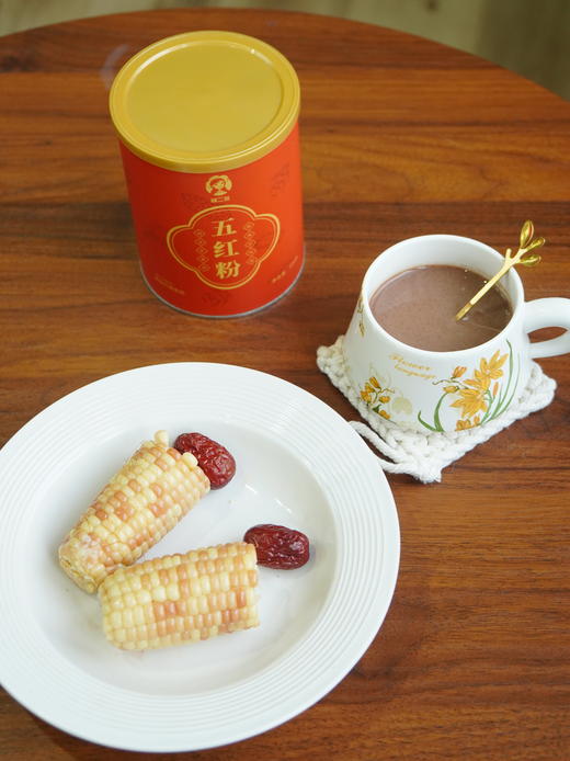 【五红粉】气血代餐 含红豆、红枣、红衣花生、红枸杞 0糖添加  圆苞车前子膳食纤维  口感细腻微甜 枣香浓郁 每天一碗脸色更红润 500克/罐可食用20天 商品图10