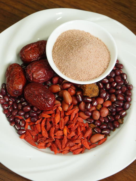 【五红粉】气血代餐 含红豆、红枣、红衣花生、红枸杞 0糖添加  圆苞车前子膳食纤维  口感细腻微甜 枣香浓郁 每天一碗脸色更红润 500克/罐可食用20天 商品图3