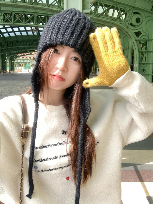 【169元任选2件】现货！羊羔毛刺绣米白色套头卫衣 商品图9