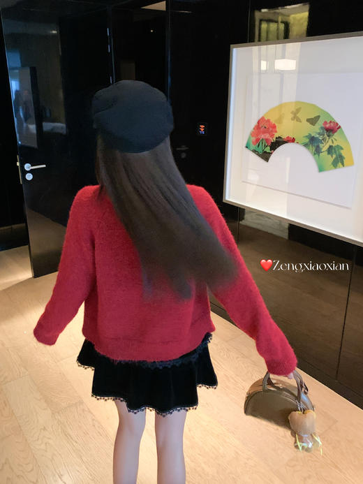 <曾小咸推荐> 现货秒杀！微信超特价！黑色丝绒半身裙蕾丝边蛋糕裙 日常149.99 立减80 秒杀69.99！红色毛衣开衫秒杀89.99！ 商品图14