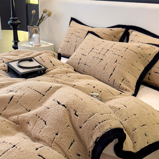 秋冬黑白森林阳离子提花舒棉绒加厚保暖四件套 商品图5