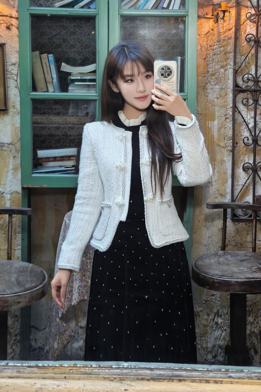 逸红颜明月优选#千金小香风羊毛毛衣『白玉茗』冬日甜梦 优雅木耳边撞色,乖巧温柔毛衣打底 商品图10