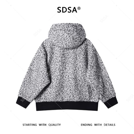 SDSA秋冬新款痞帅男装潮牌撞色拉链立领连帽卫衣休闲百搭套头上衣 商品图4