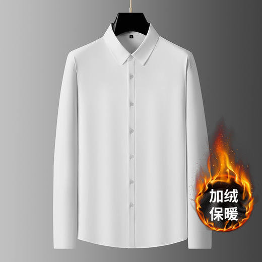 大依优型大码男装秋冬加绒衬衫商务休闲多色可选长袖衬衣300斤 商品图2