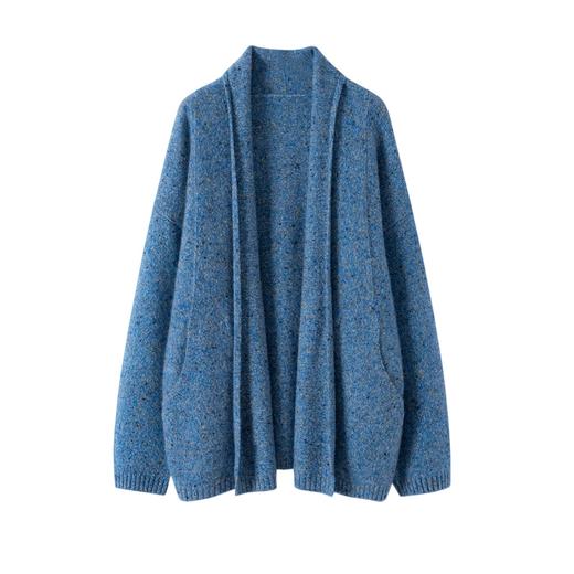 100纯山羊绒秋冬高级感穿搭睡袍领羊绒衫女 商品图2