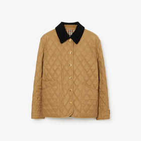 【二】BURBERRY 巴宝莉 女士灯芯绒翻领绗缝棉服 驼色 8108989 A1420