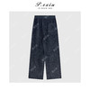 04-4潘依绣丁丁宠粉【星空裤】复古花纱撞色松紧腰直筒休闲裤W-63497 商品缩略图2