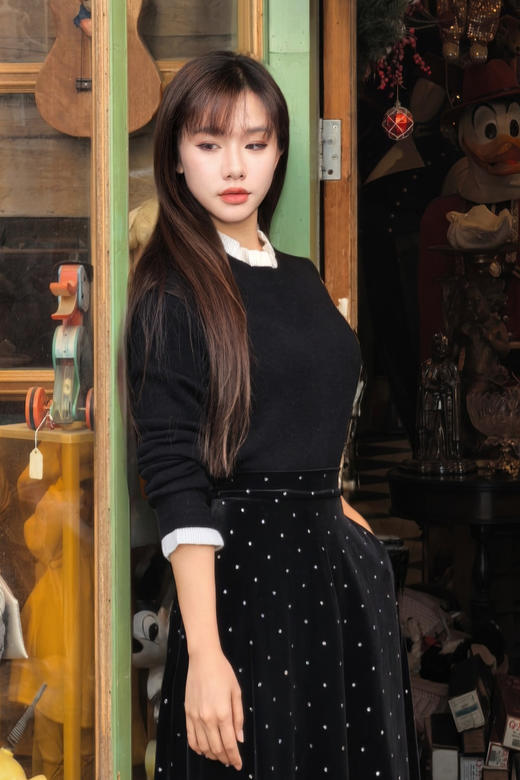 逸红颜明月优选#千金小香风羊毛毛衣『白玉茗』冬日甜梦 优雅木耳边撞色,乖巧温柔毛衣打底 商品图2