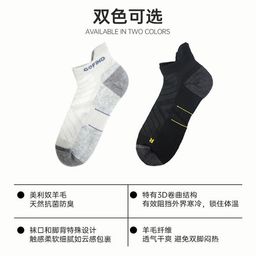 果凡美丽努羊毛专业跑步浅口袜EAD23279 商品图3