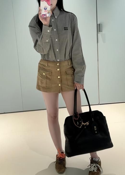 女款全棉格纹长袖衬衫lv017 商品图3