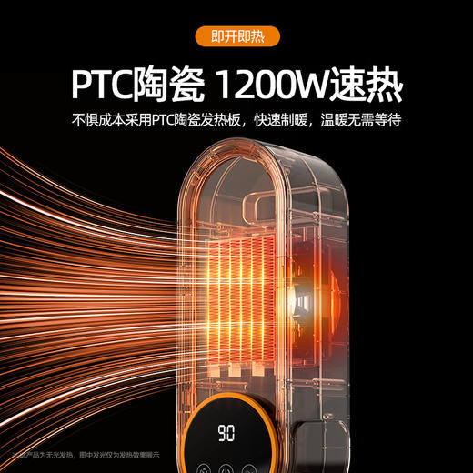 【快速制热❗️暖遍全身】新款暖风机1200W陶瓷PTC发热桌面取暖器小型家用电暖器。ja 商品图2