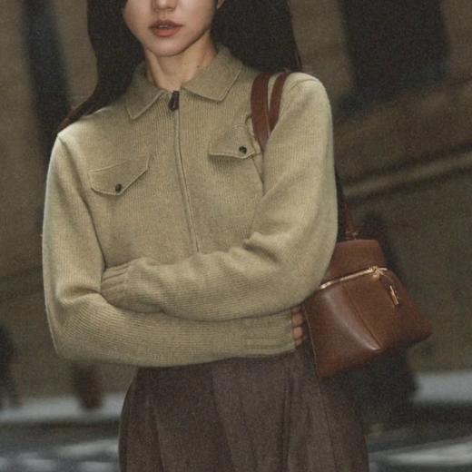 重磅渠道   lp山羊绒短款拉链外套   Parksville女士夹克 颜色超美！经典翻领贴袋！ 商品图2