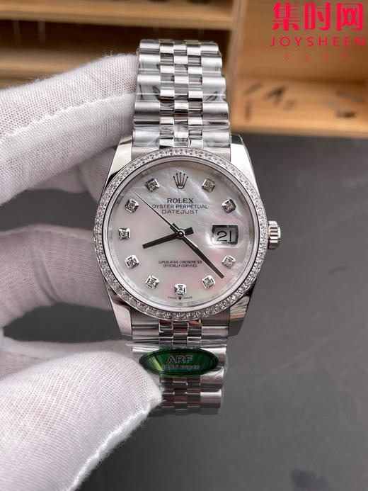 ARF劳力士日志型36mm 贝母钻面 钻圈款 丹东3235机 五珠链 904L钢 男士腕表 小手腕福音 商品图0