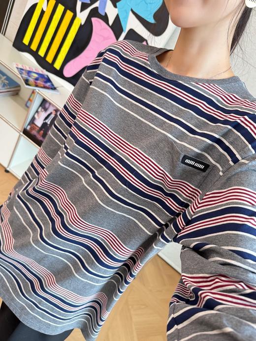 MIUMIU 26早春Holiday系列最新款 条纹T恤(KX*MM) 商品图3