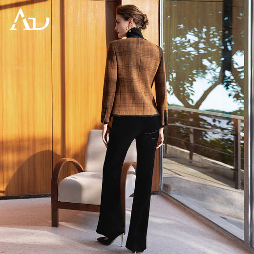 AD新中式加厚羊毛小香风外套女秋冬新款2025时尚套装一整套穿搭 商品图4