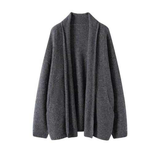 100纯山羊绒秋冬高级感穿搭睡袍领羊绒衫女 商品图3