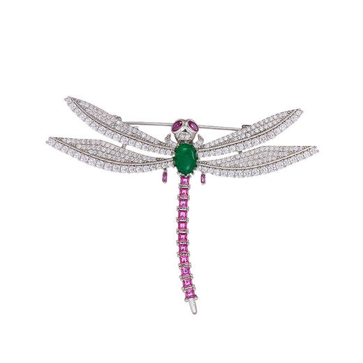 高级感珠宝款设计奢华蜻蜓胸针，重工微镶锆石昆虫胸花LY-Z-377 商品图3