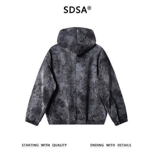 WY1334SDSA男士秋冬新款痞帅男装韩版扎染休闲拉链立领连帽卫衣百搭宽松 商品图5