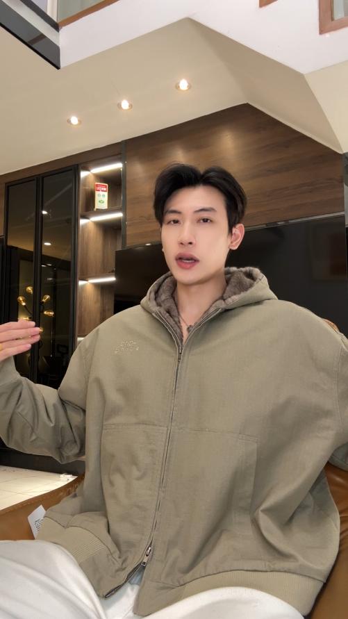 SDSA男士秋冬新款痞帅男装韩版纯色保暖拉链连帽夹克外套百搭时尚 商品图0