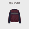 ROMISTUDIO“经典美式”羊毛混纺复古撞色挺括圆领毛衣 RWCAS66955 商品缩略图1