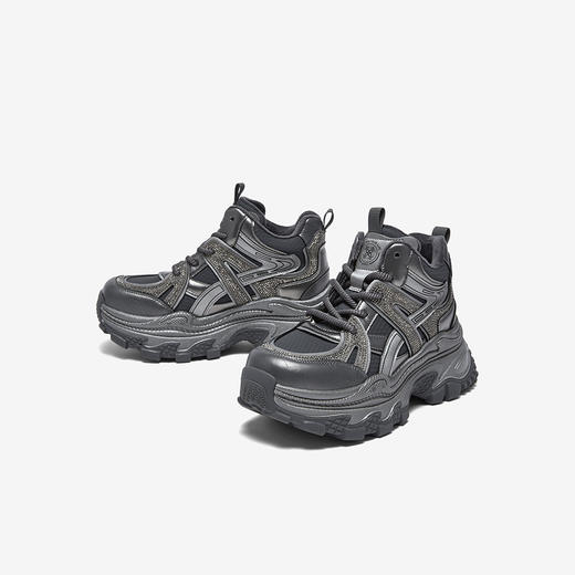 【云粉节】BF楼百思图老爹鞋高帮2025冬新款厚底增高运动女鞋B1119DD5吊牌价999，现价469 商品图4