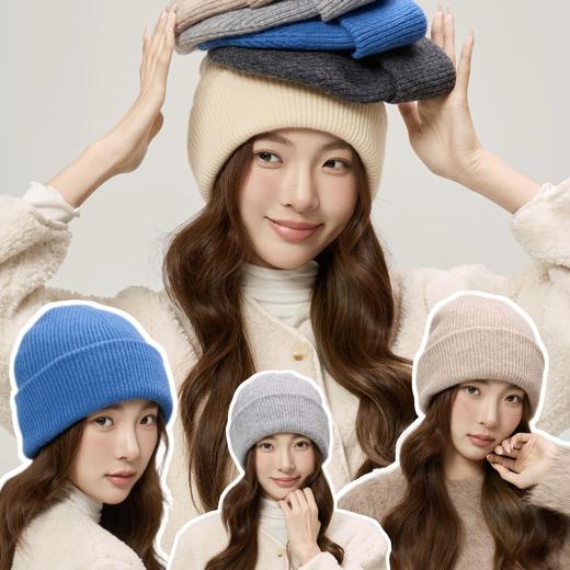 MS Lemuguet 铃兰小姐100羊毛针织帽 柔软亲肤保暖锁温 一体无缝针织零勒痕 佩戴更舒适 双层加厚加大显脸小 男女可戴 商品图1