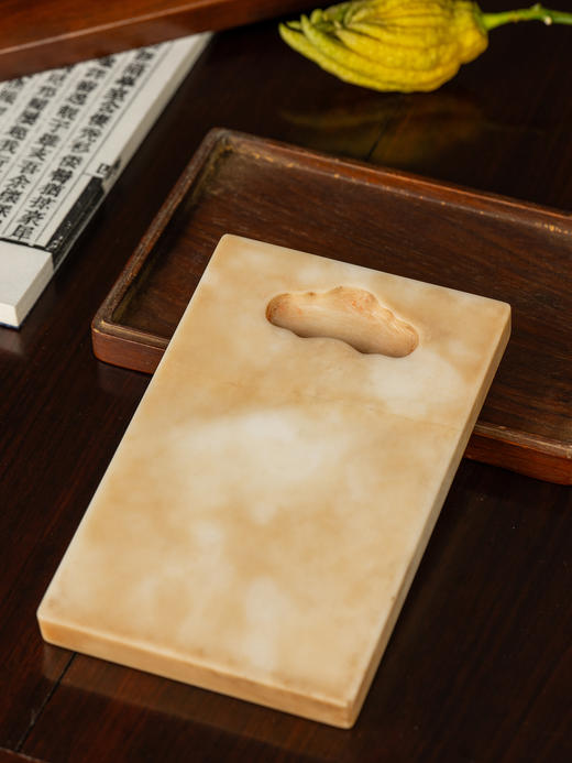 清	如意池诗文白端砚（红木砚盒） 商品图1