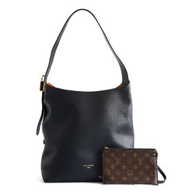 【95新】LV路易威登M24856中号黑色全皮Low Key Hobo水桶包单肩包女士011125AK02