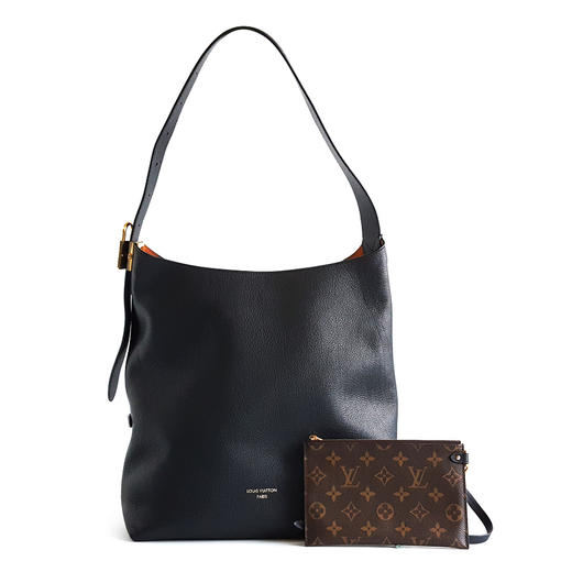 【95新】LV路易威登M24856中号黑色全皮Low Key Hobo水桶包单肩包女士011125AK02 商品图0
